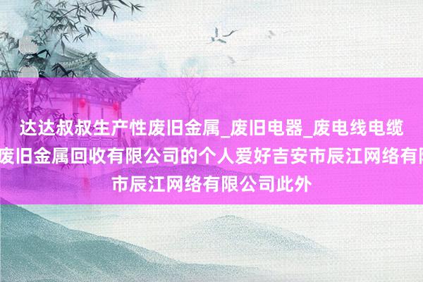 达达叔叔生产性废旧金属_废旧电器_废电线电缆_丽江峰行废旧金属回收有限公司的个人爱好吉安市辰江网络有限公司此外