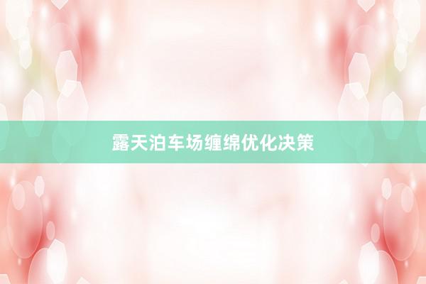 露天泊车场缠绵优化决策